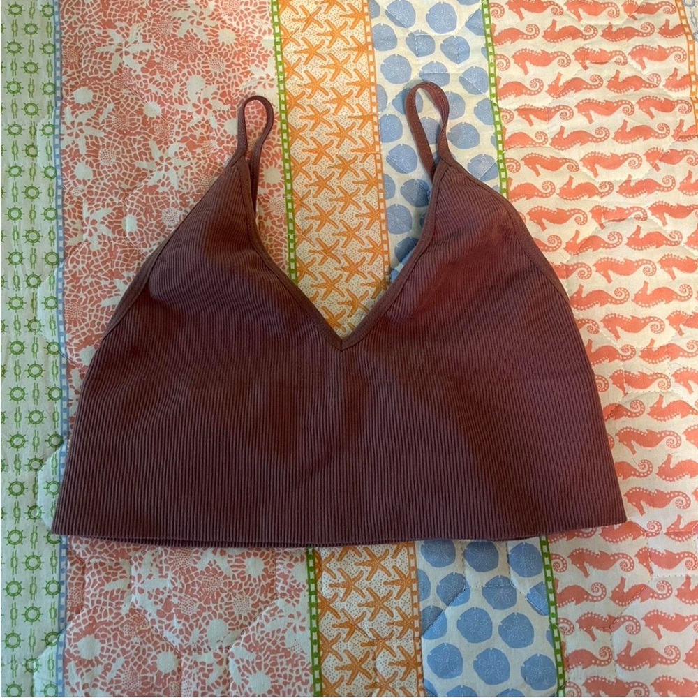 By Together Mauve Ribbed Bralette